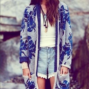 RARE Free People Flower Power cardigan
